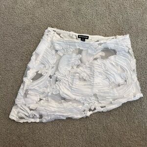 PrettyLittleThing White Textured Mini Skirt